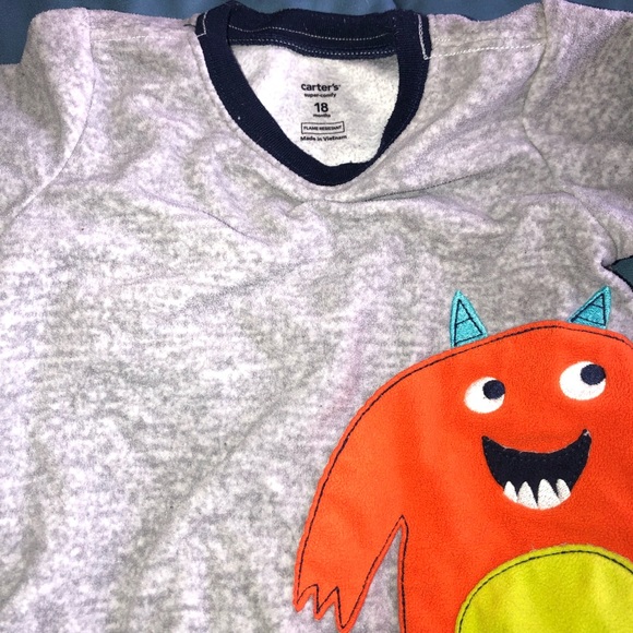 Toddler boys fleece monster pajama set - Picture 2 of 3